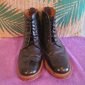 Lotus Dunford Wingtip Black Leather Boot Men's 9